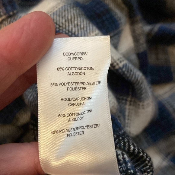 Lucky Brand Cropped Plaid Hoodie in size L, like new - Picture 10 of 10